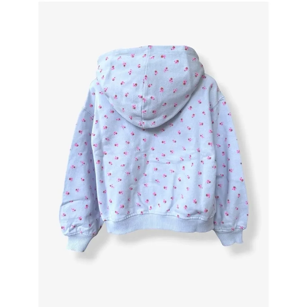 Zara Floral Shorts, Hoodie, Embroidered Fringed T-Shirt Set Size 5T Lavender